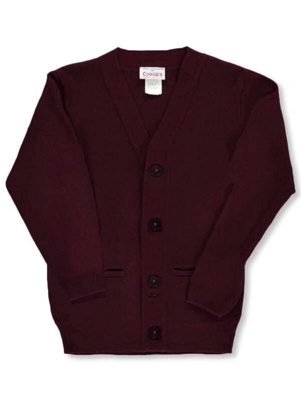 COOKIE’S LITTLE BOYS’ CARDIGAN SWEATER (SIZES 4 – 7) BURGUNDY
