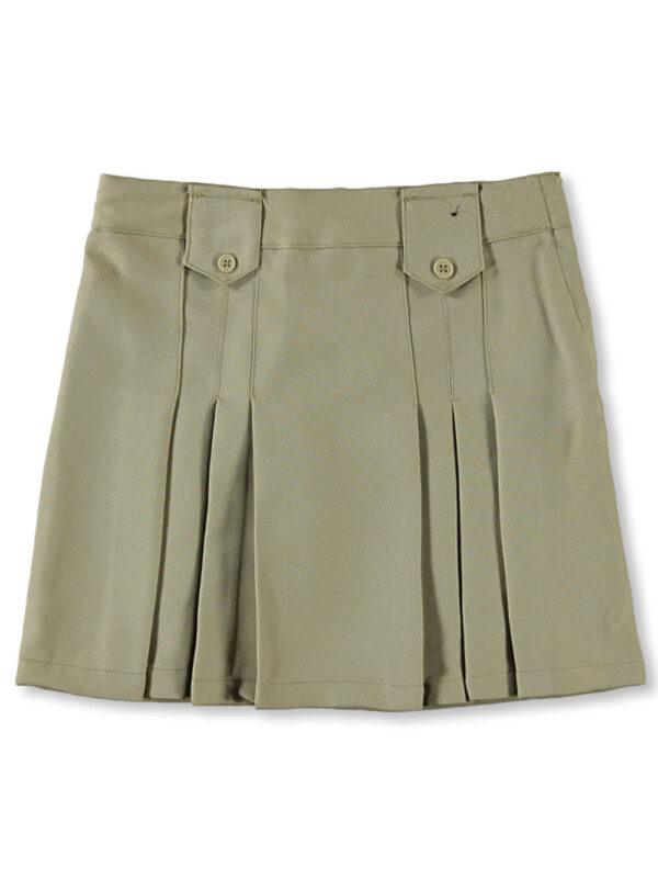 LITTLE GIRLS' PLEAT & TAB SKIRT (SIZES 4 – 6X) KHAKI