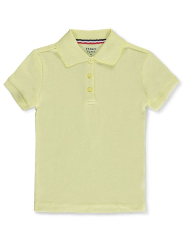 GIRLS' PICOT COLLAR S/S POLO YELLOW