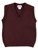 UNISEX V-NECK SWEATER VEST (SIZES 4 - 7) BURGUNDY
