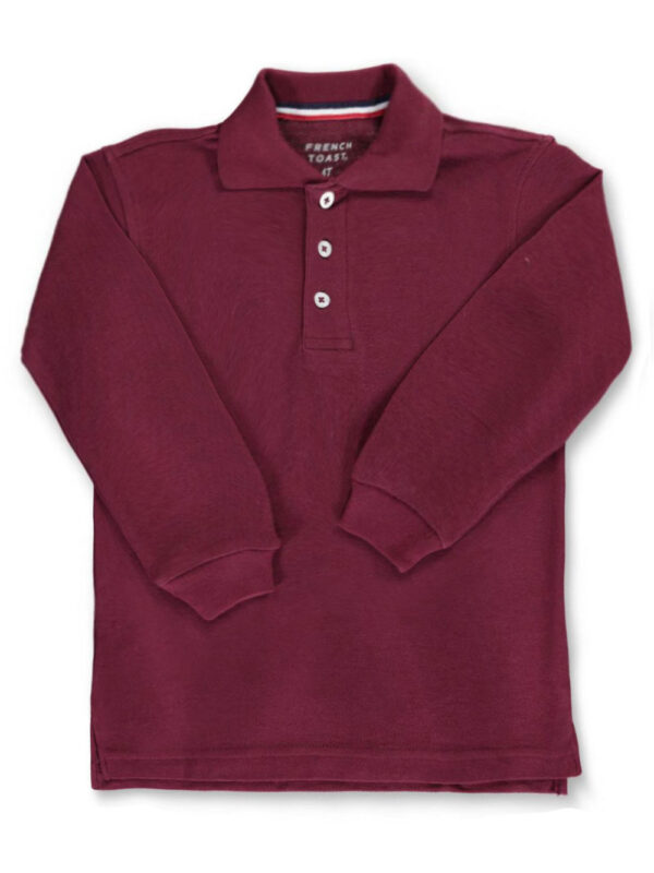 UNISEX L/S PIQUE POLO BURGUNDY
