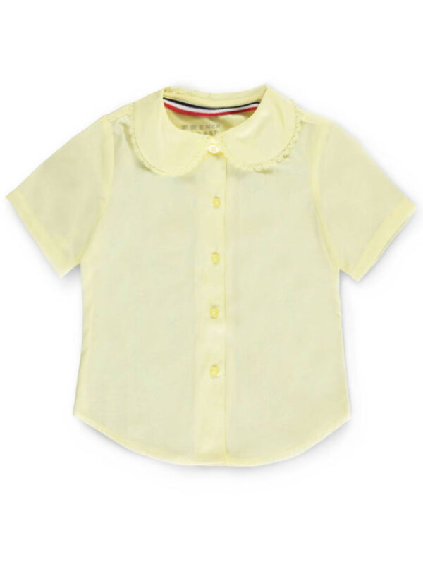 LITTLE GIRLS' S/S PETER PAN LACE TRIM BLOUSE (SIZES 4 – 6X) YELLOW