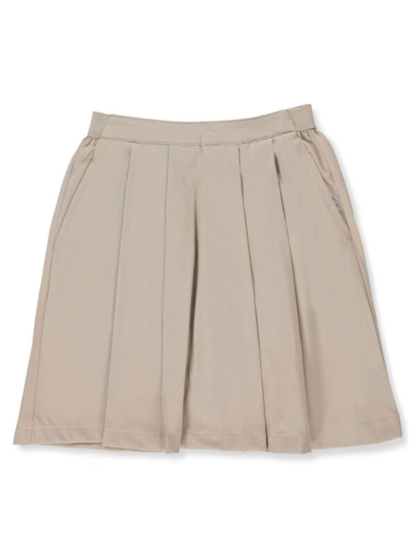 GIRLS' PLEATED SCOOTER SKIRT KHAKI