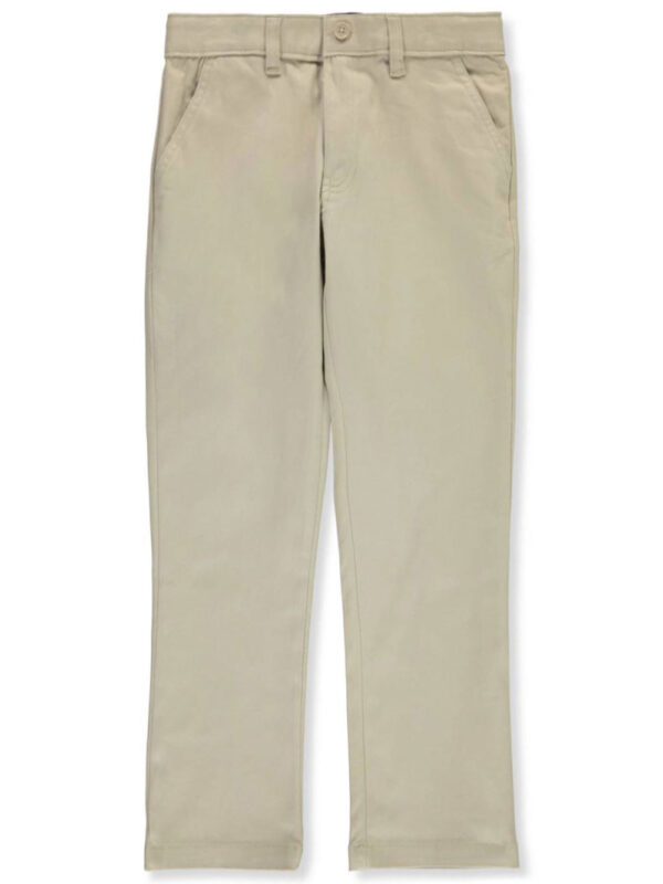 BOYS' STRAIGHT FIT TWILL PANTS KHAKI