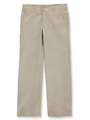 BOYS’ SCHOOL UNIFORM FLAT FRONT PANTS  KHAKI