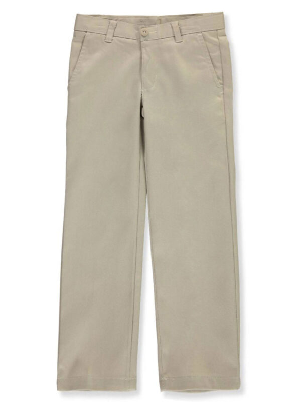 BOYS’ SCHOOL UNIFORM FLAT FRONT PANTS  KHAKI