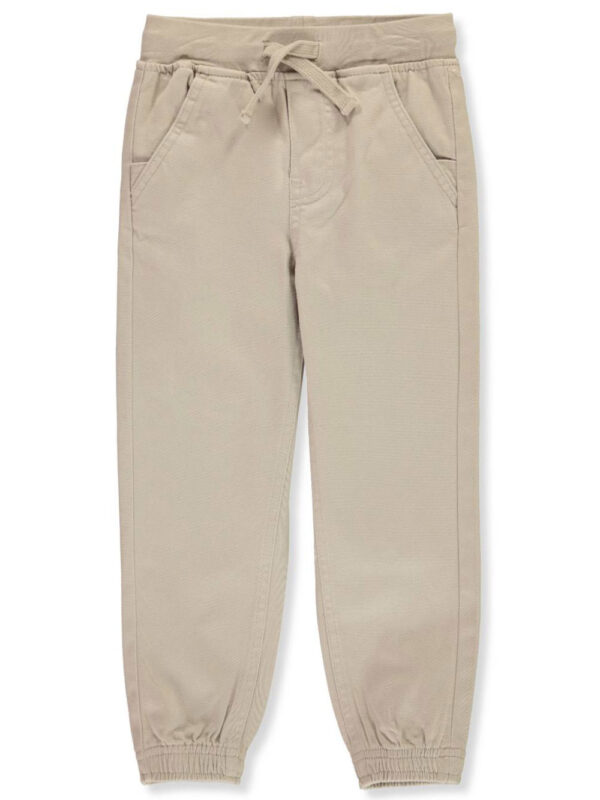 BOYS’ SCHOOL UNIFORM KNIT WAIST TAPERED TWILL JOGGERS