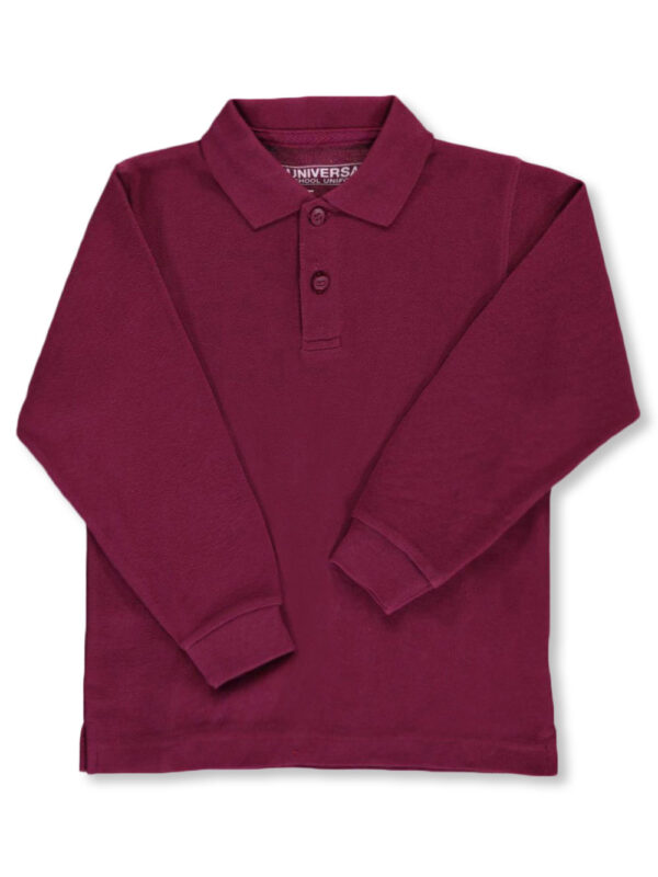 UNISEX L/S PIQUE POLO BURGUNDY